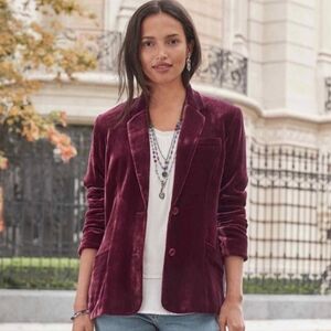 Sundance Sofia Crushed Velvet Boyfriend Blazer Size-2